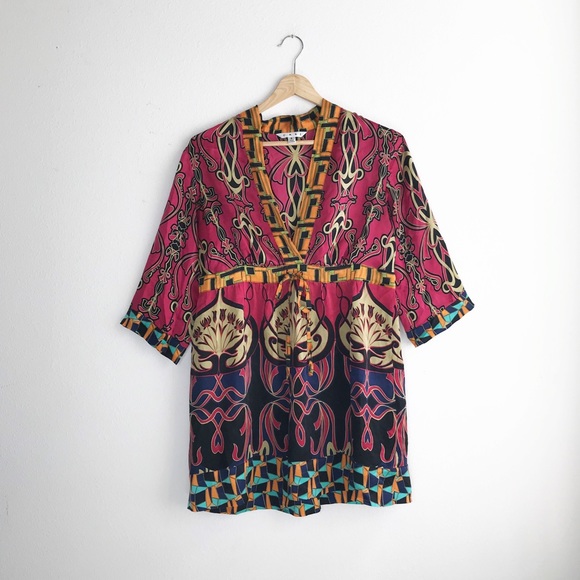 CAbi Chelsea Erte #223 100% Silk Tunic Top S - Picture 2 of 6